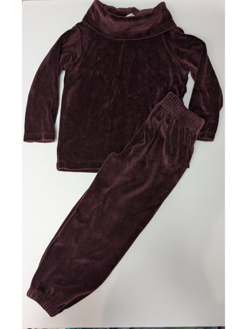Kate Quinn Organic Cotton Velour Cowl Jogger Set 3T Turnip Harvest Purple 163